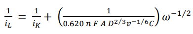 1\iLC = 1\iK + (1\0.620nFAD2/3v-1/6C) ω-1/2