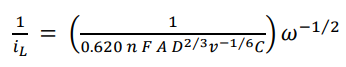 start:1/iLC = (1\0.620nFAD2/3v-1/6C) ω-1/2koutecky-levich equation 