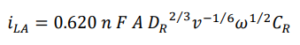iLA=0.620nFAD2/3v-1/6CR ω1/2